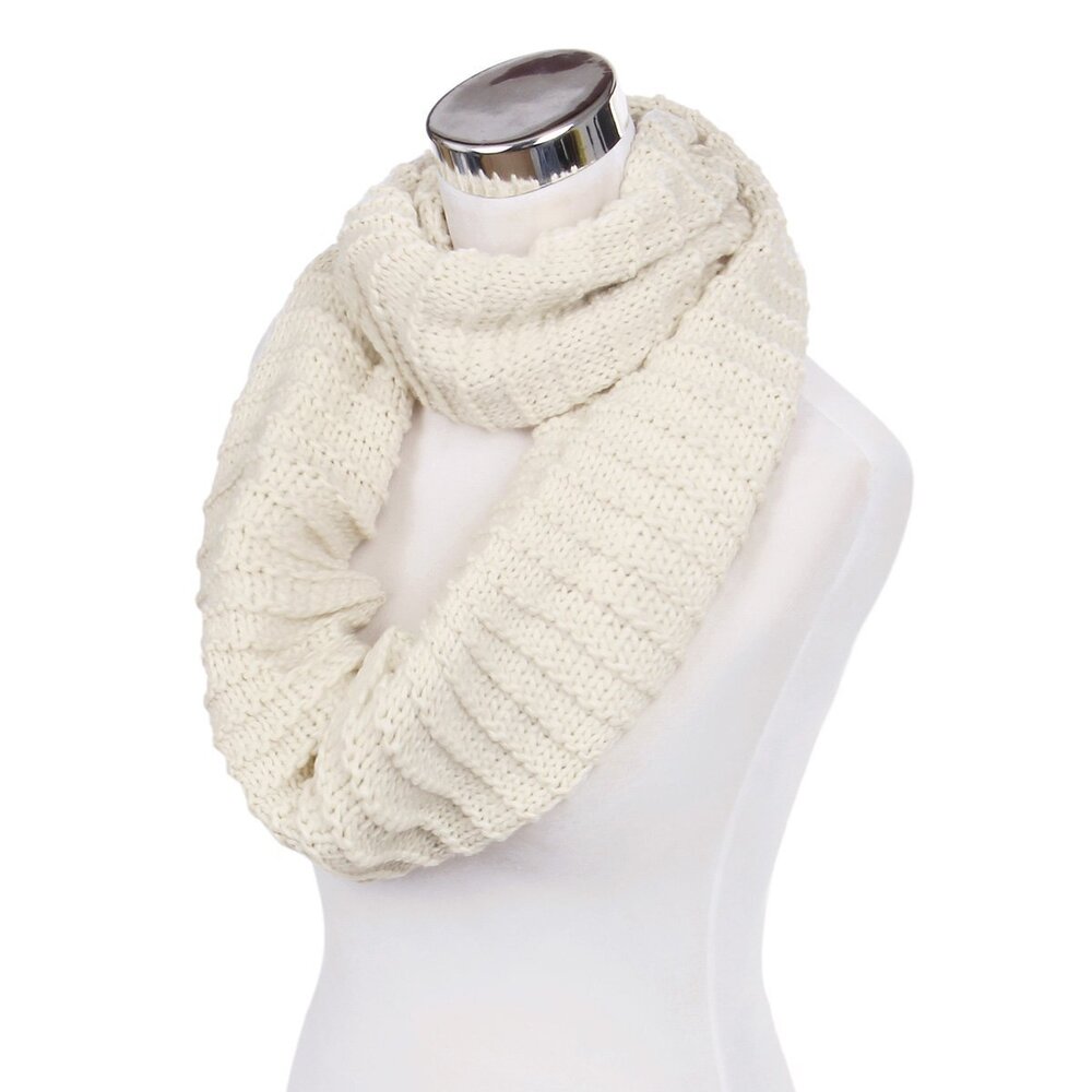 Premium Solid Chunky Ribbed Knit Warm Infinity Lo… - image 3